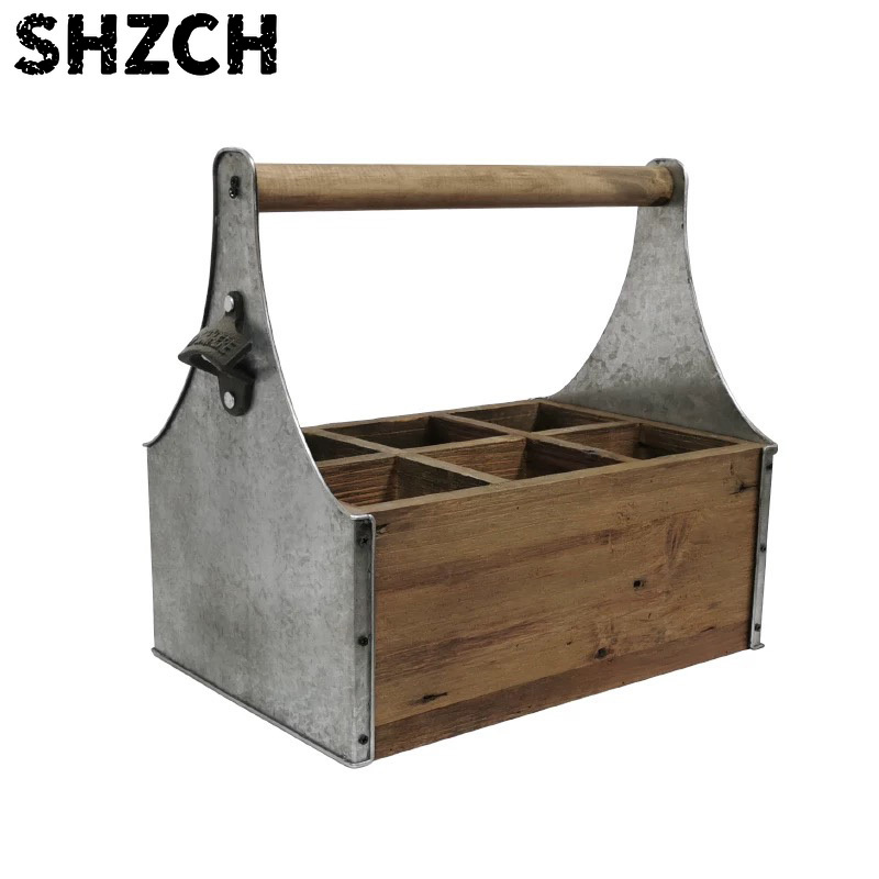 Gardening Tools Vintage - Rustic Wood & Metal Storage Caddy