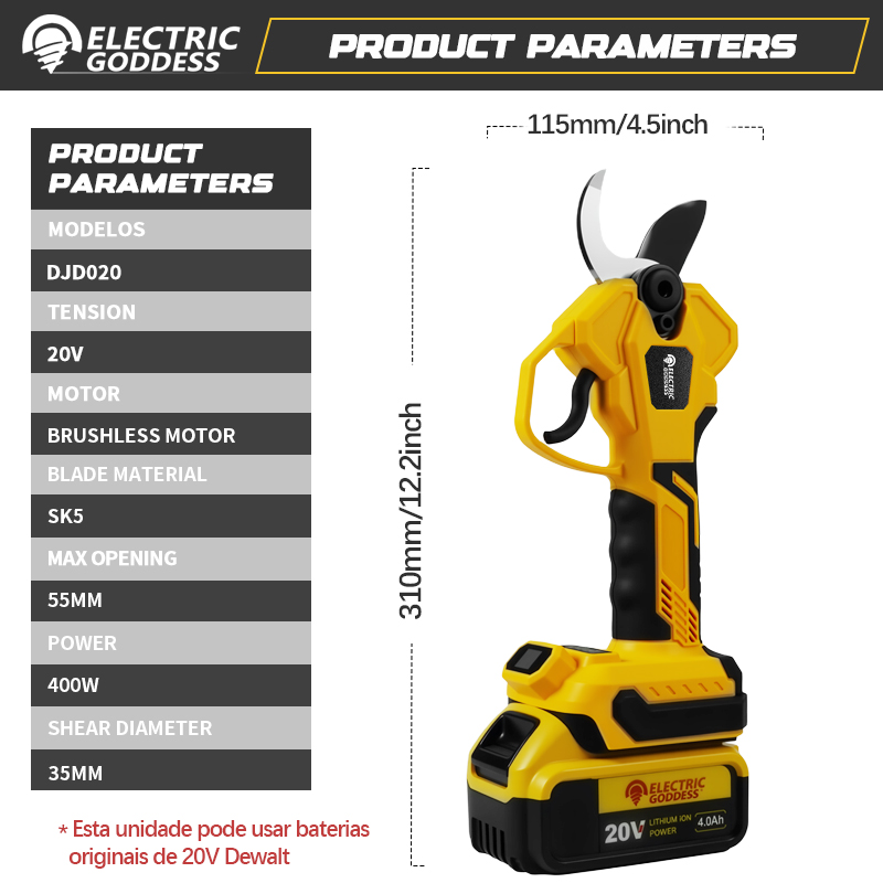 Brushless 55mm Electric Prunin - Pruning Shears review and price