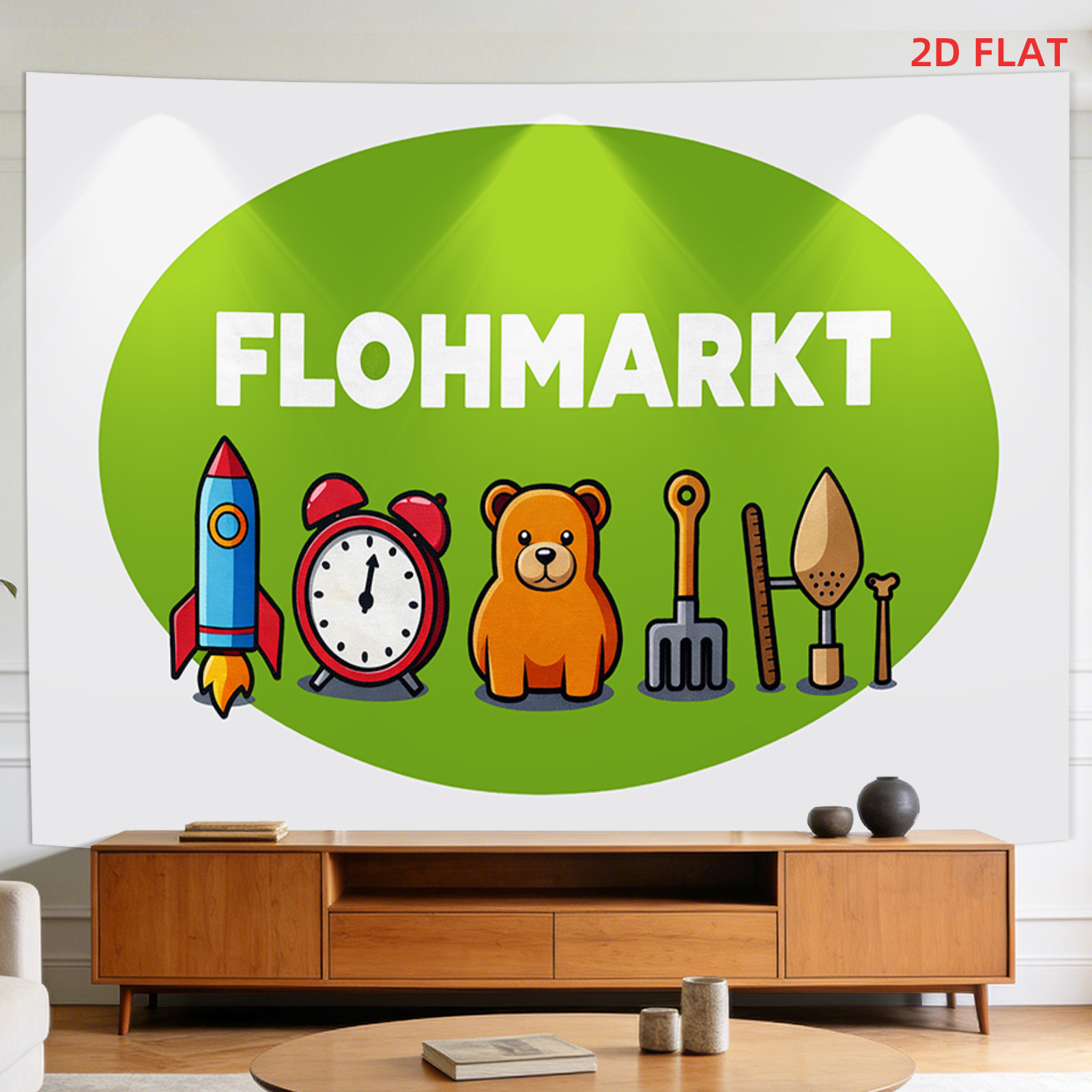 Flohmarkt Tapestry, German Fle - Gardening Tools Vintage review and price