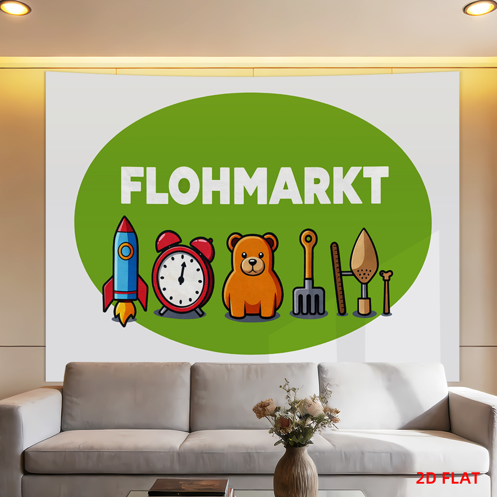 Flohmarkt Tapestry, German Fle - Gardening Tools Vintage review and price
