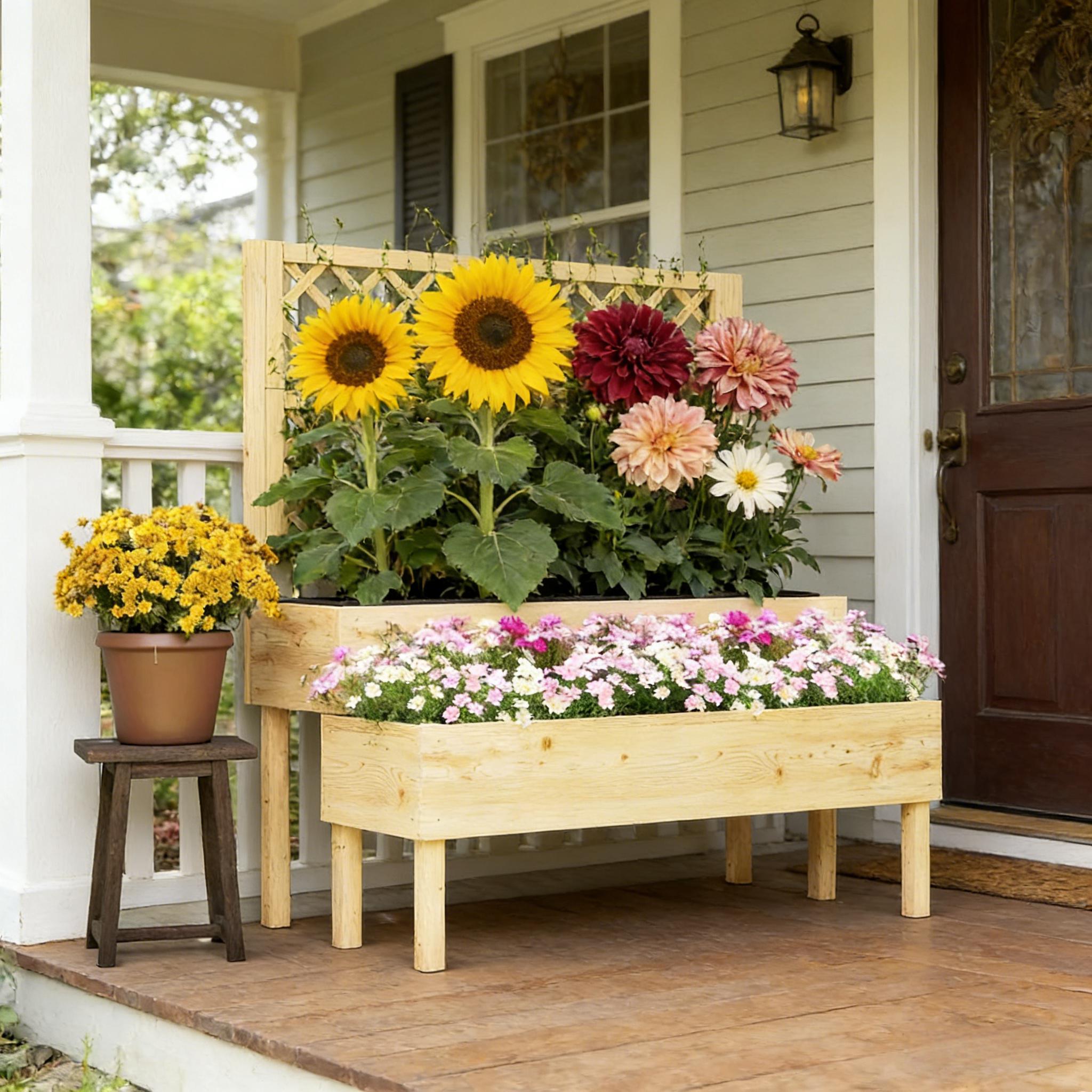 Patio Elevated Planter Box,Tre - Raised Bed Planter Box review and price