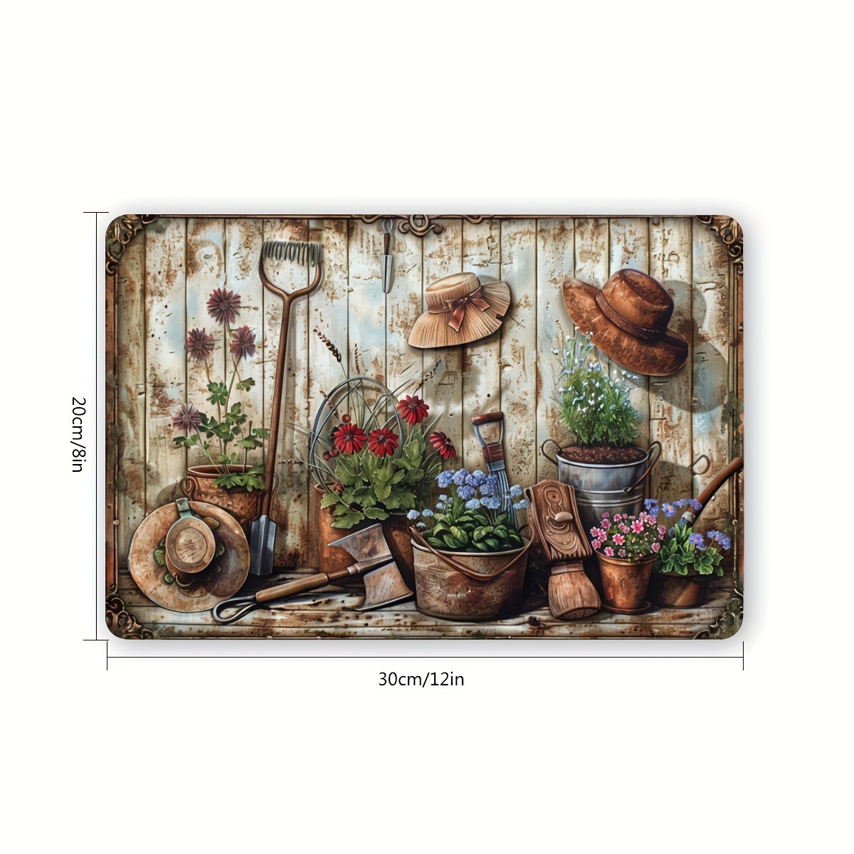 2D Flat, Vintage Floral Metal  - Gardening Tools Vintage review and price