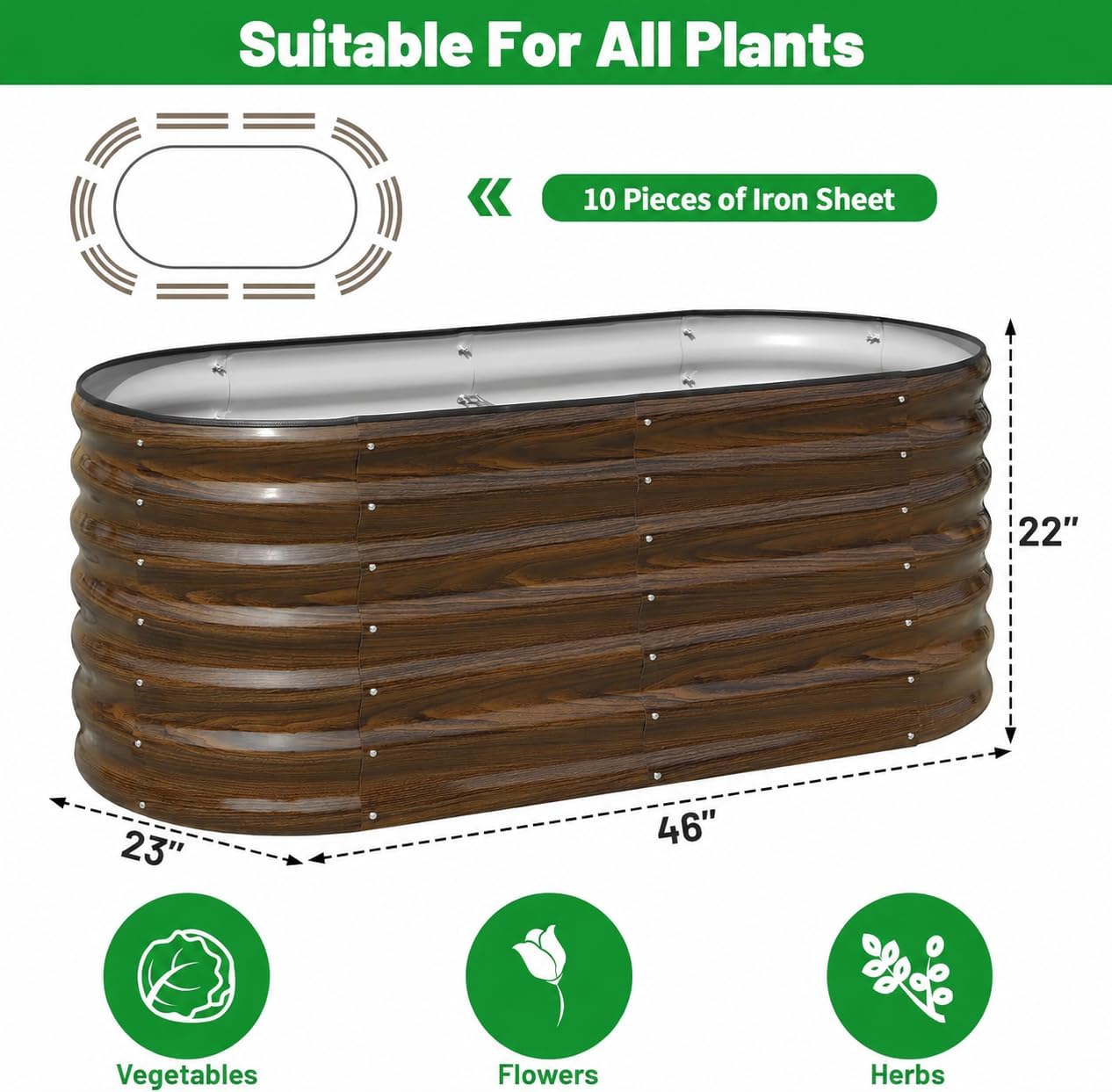 Galvanized Steel Raised Garden - Raised Bed Planter Box review and price