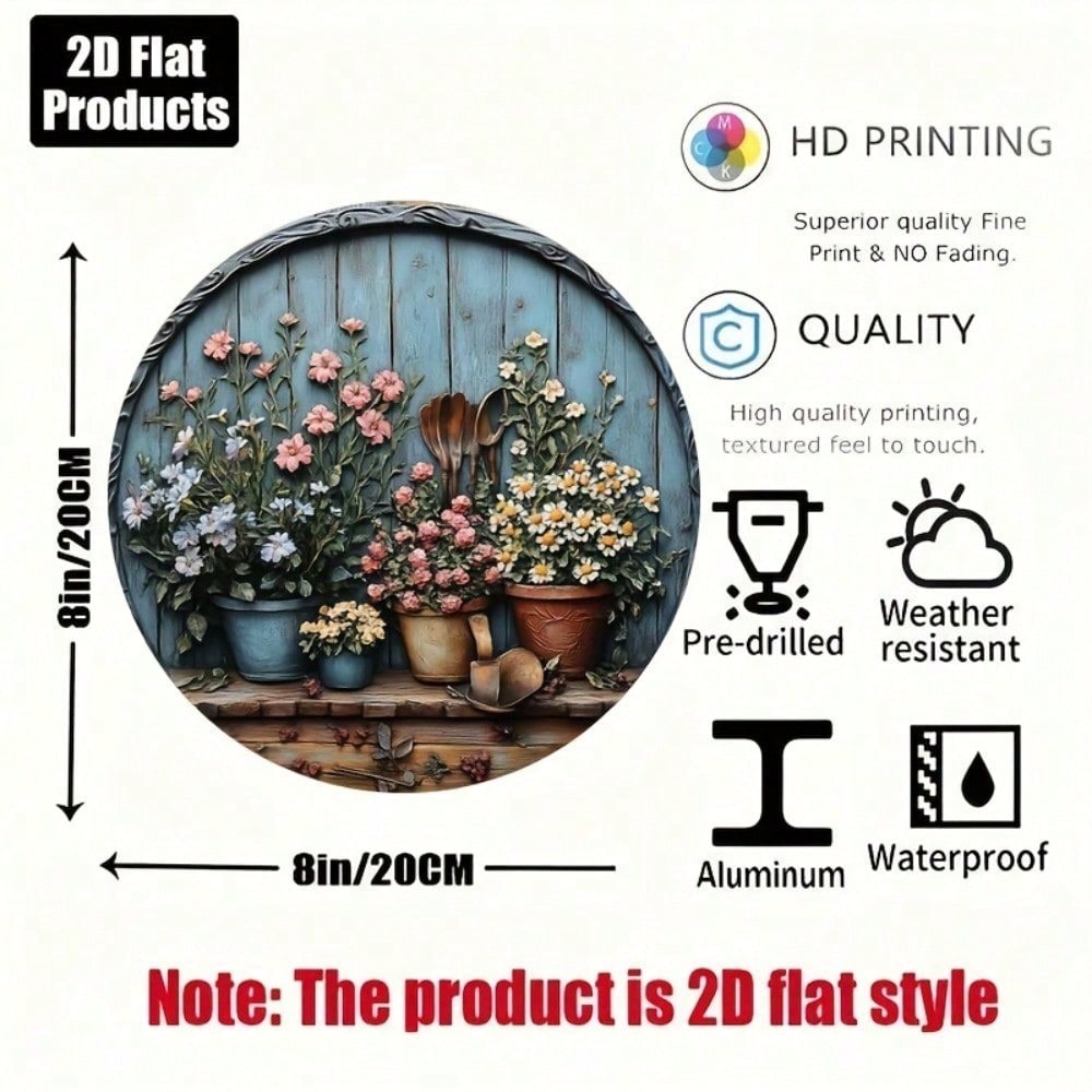 Vintage Round Aluminum Wall Ar - Gardening Tools Vintage review and price