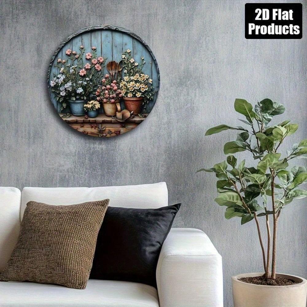 Vintage Round Aluminum Wall Ar - Gardening Tools Vintage review and price